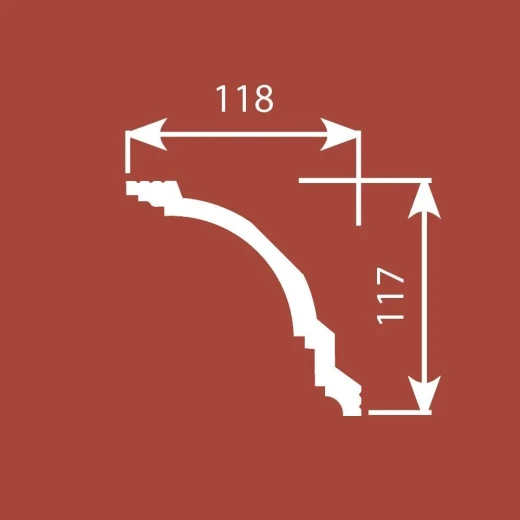 Карниз KX004, 117х118, 2000мм, Экополимер/8 — фото-753_2
