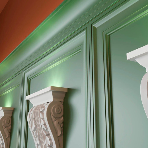 Карниз KX045, 85х55мм, 2000мм, Экополимер/6 — фото-808_4